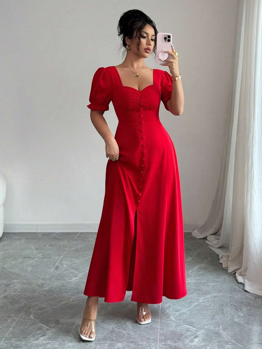 Feriza™ | Elegantes Kleid mit Quadrat-Ausschnitt