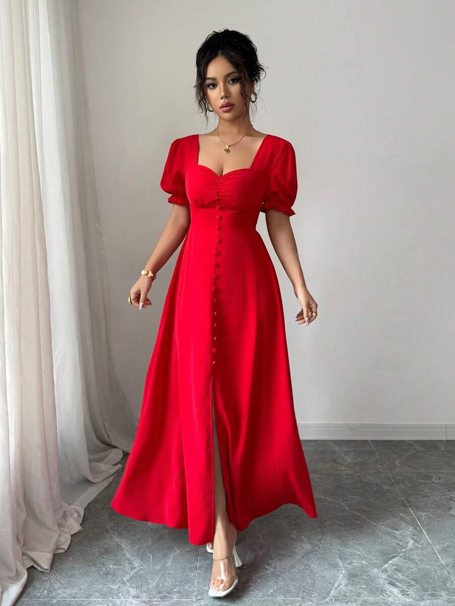 Feriza™ | Elegantes Kleid mit Quadrat-Ausschnitt