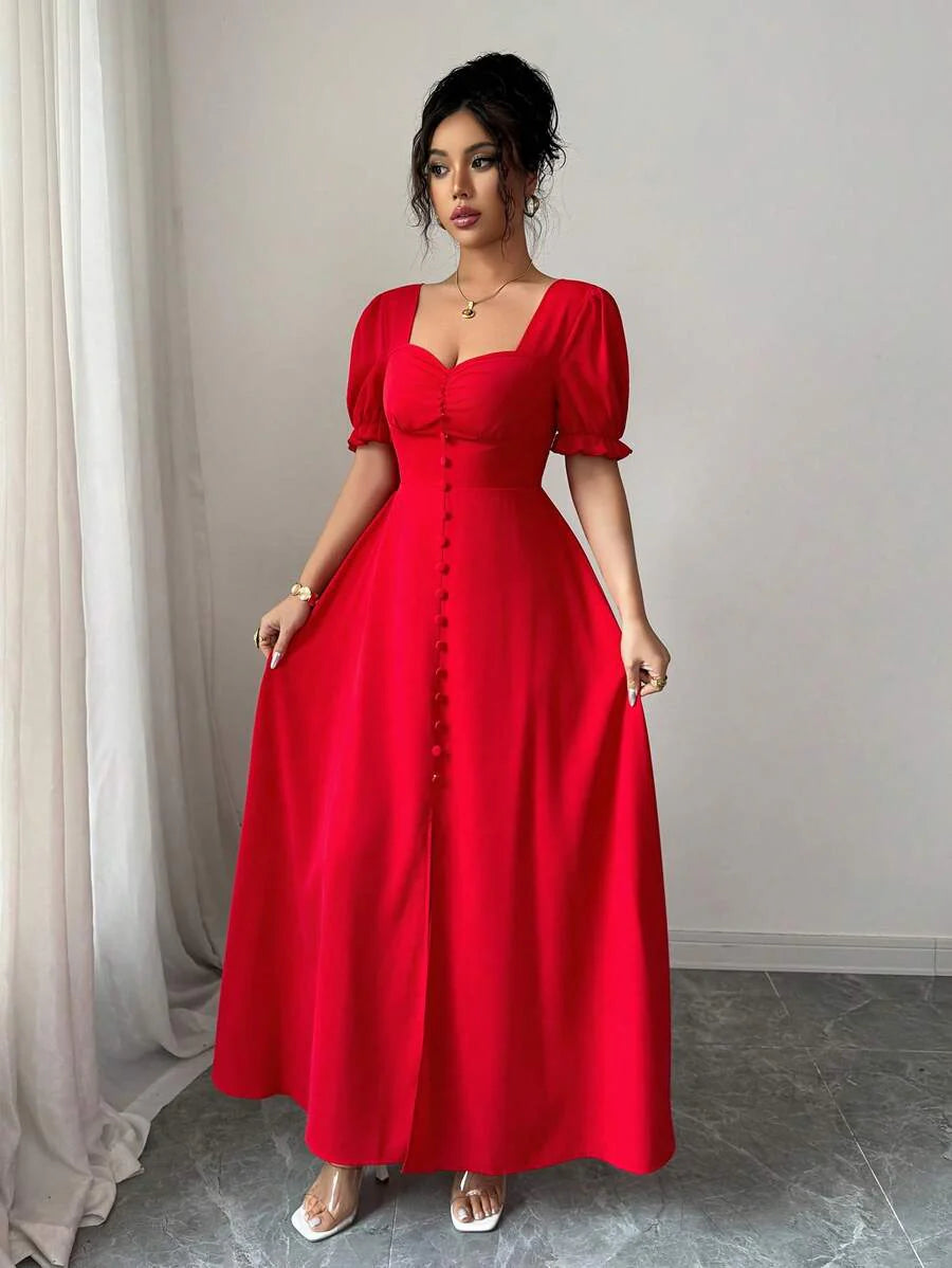 Feriza™ | Elegantes Kleid mit Quadrat-Ausschnitt