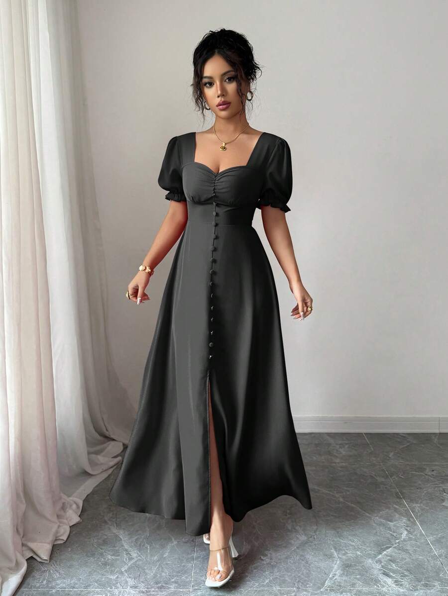 Feriza™ | Elegantes Kleid mit Quadrat-Ausschnitt
