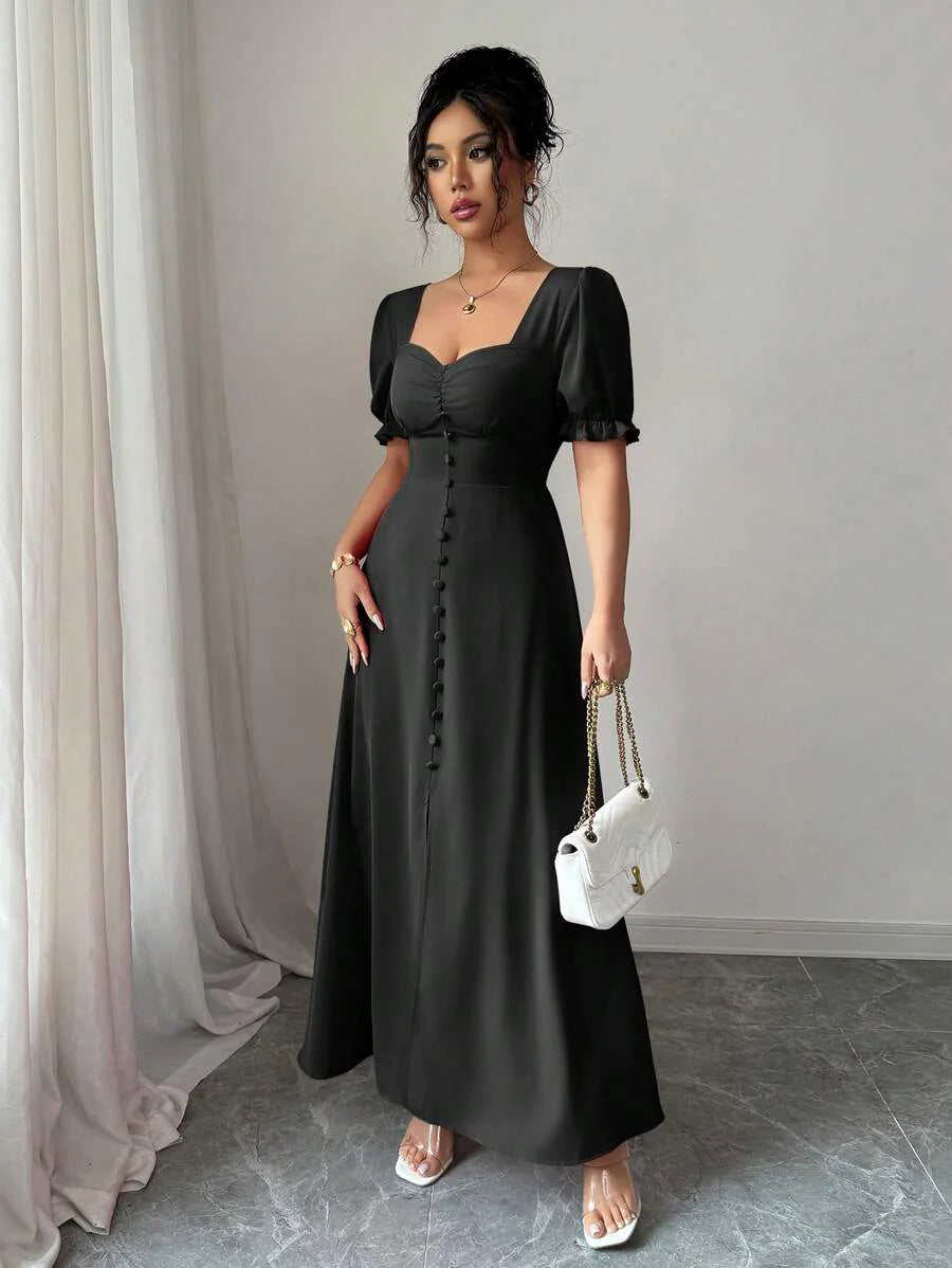 Feriza™ | Elegantes Kleid mit Quadrat-Ausschnitt