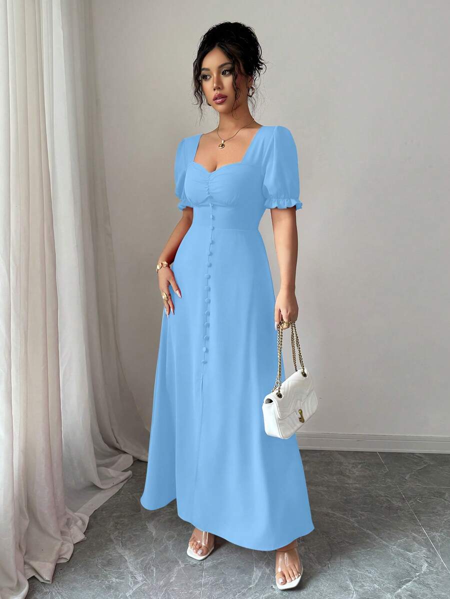 Feriza™ | Elegantes Kleid mit Quadrat-Ausschnitt