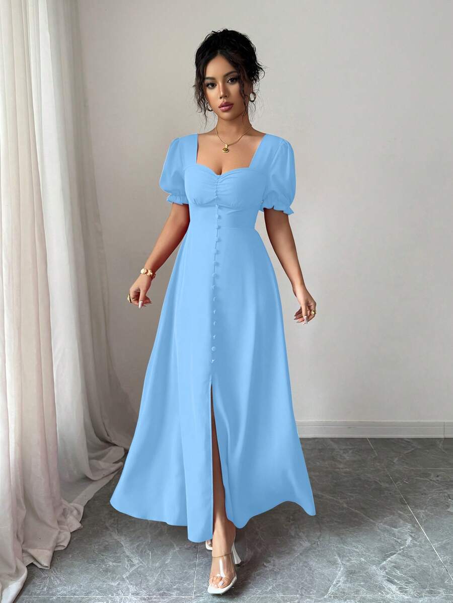 Feriza™ | Elegantes Kleid mit Quadrat-Ausschnitt