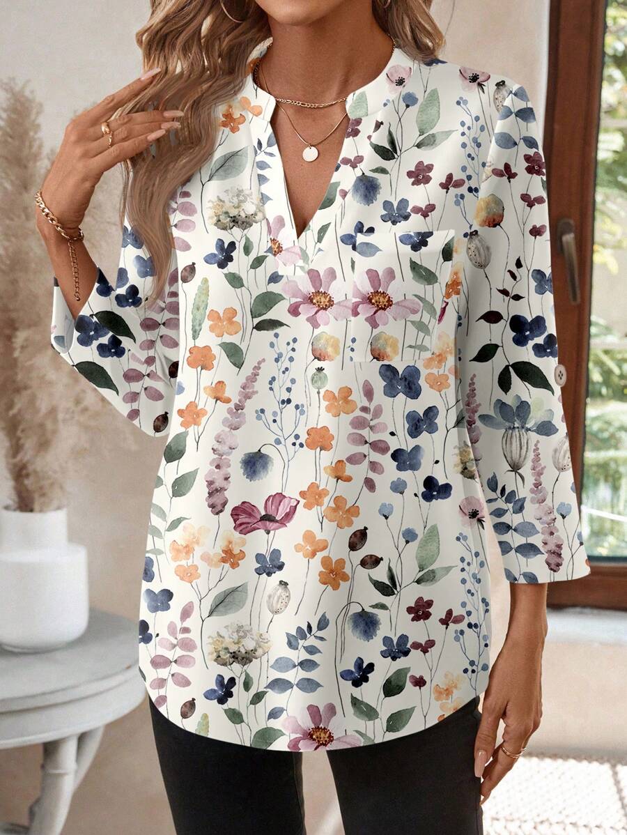 Emery™ | Elegante Blumenbluse
