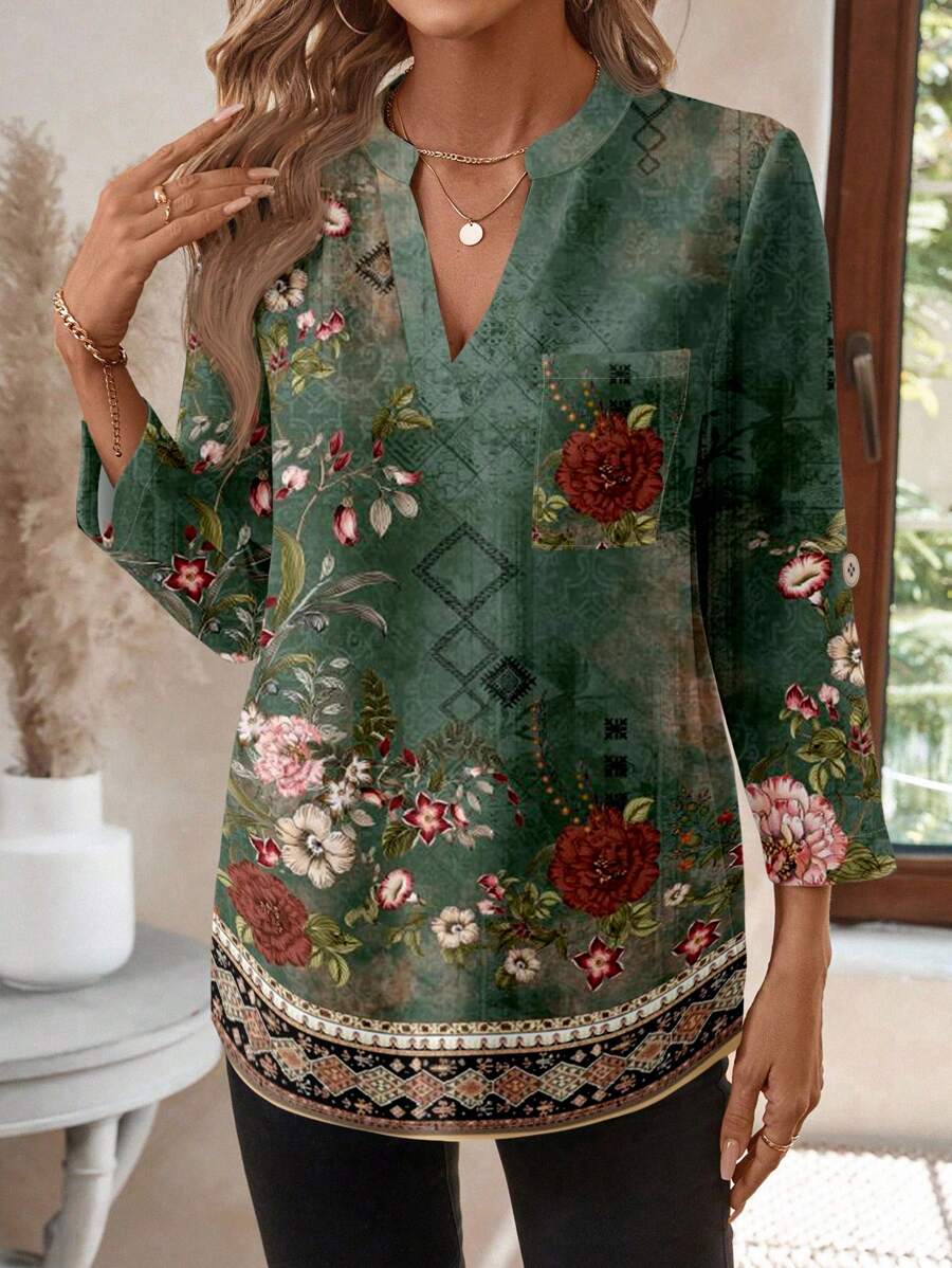 Emery™ | Elegante Blumenbluse
