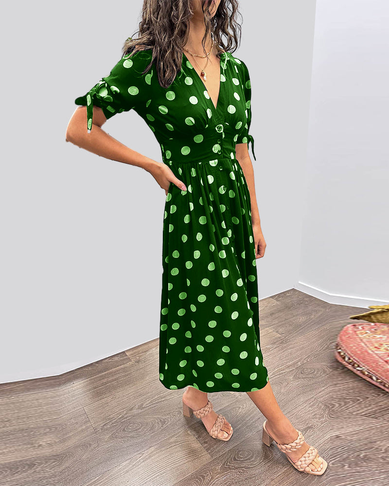 Naomi™ | Elegantes gepunktetes Kleid