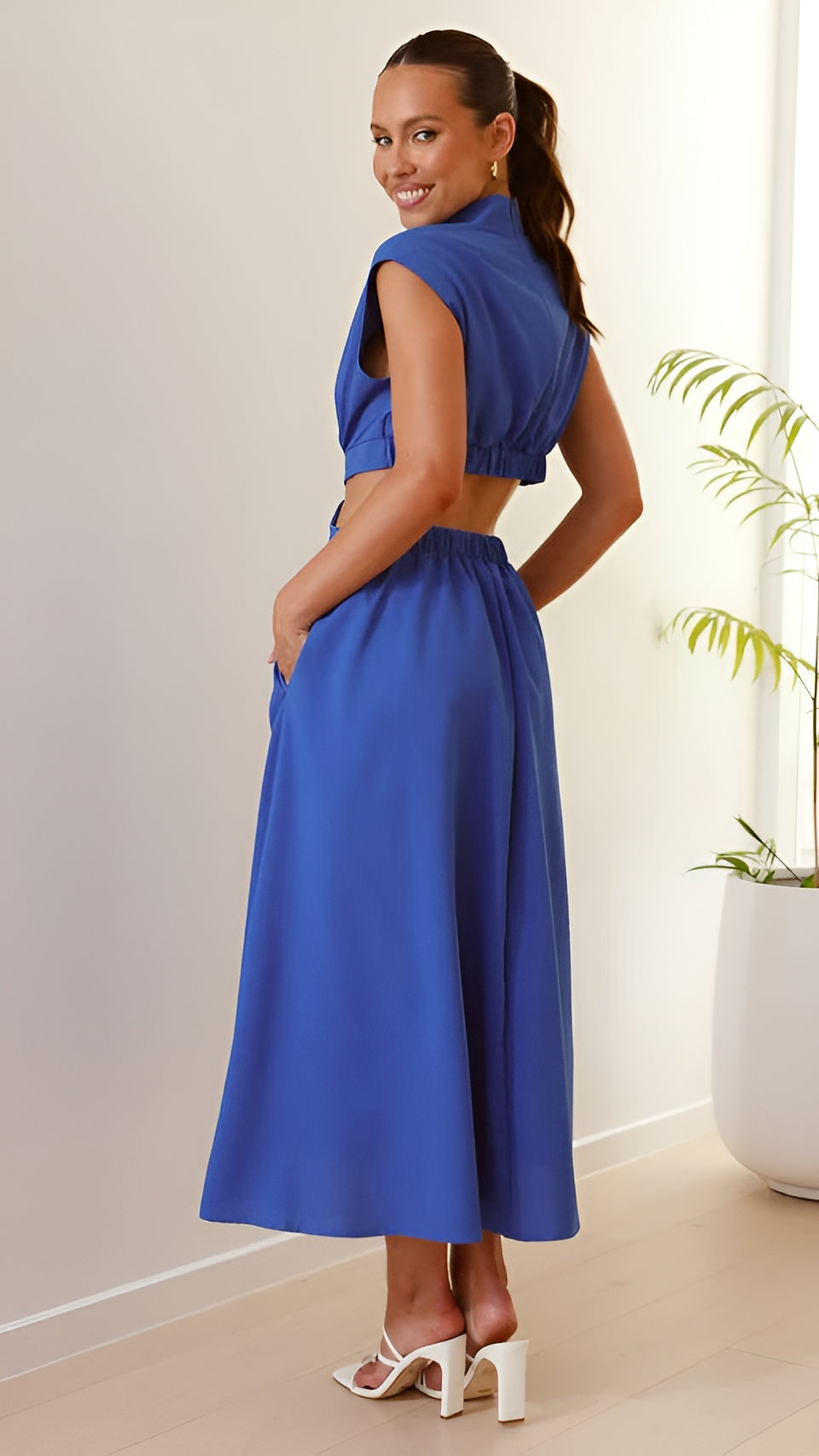 Blaise™ | Elegantes Langkleid aus fließendem Stoff