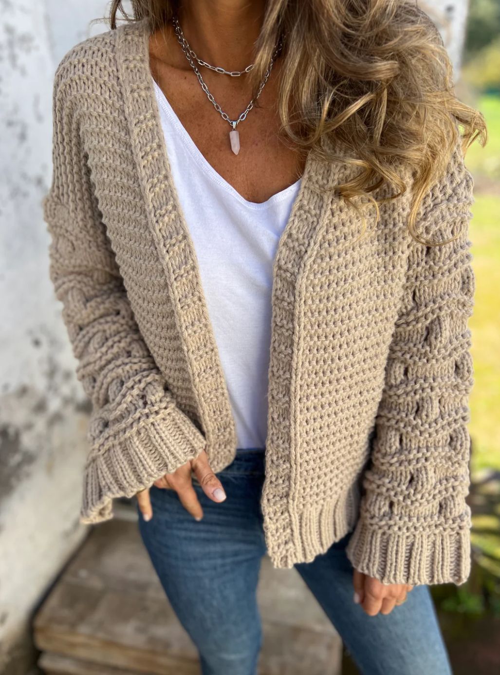 Chama™ | Eleganter Einfarbiger Wollcardigan