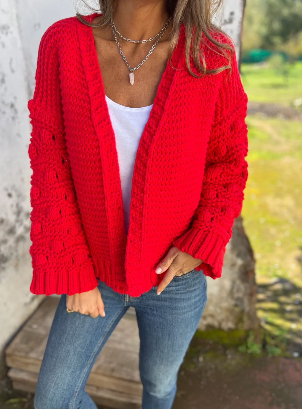 Chama™ | Eleganter Einfarbiger Wollcardigan