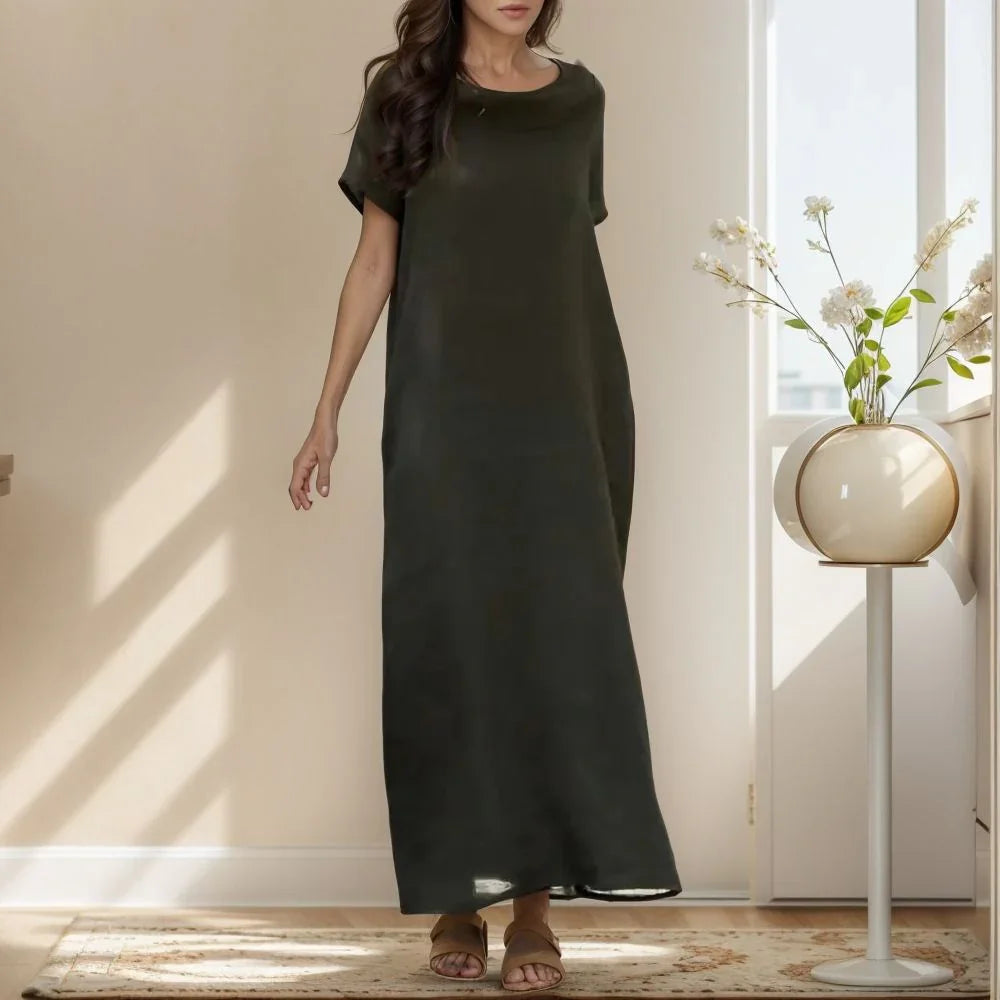 Chiara™ | Elegantes Kleid aus Baumwolle-Leinen