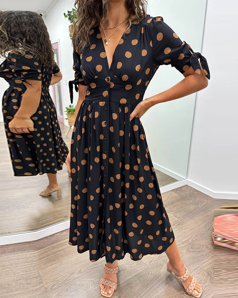 Naomi™ | Elegantes gepunktetes Kleid