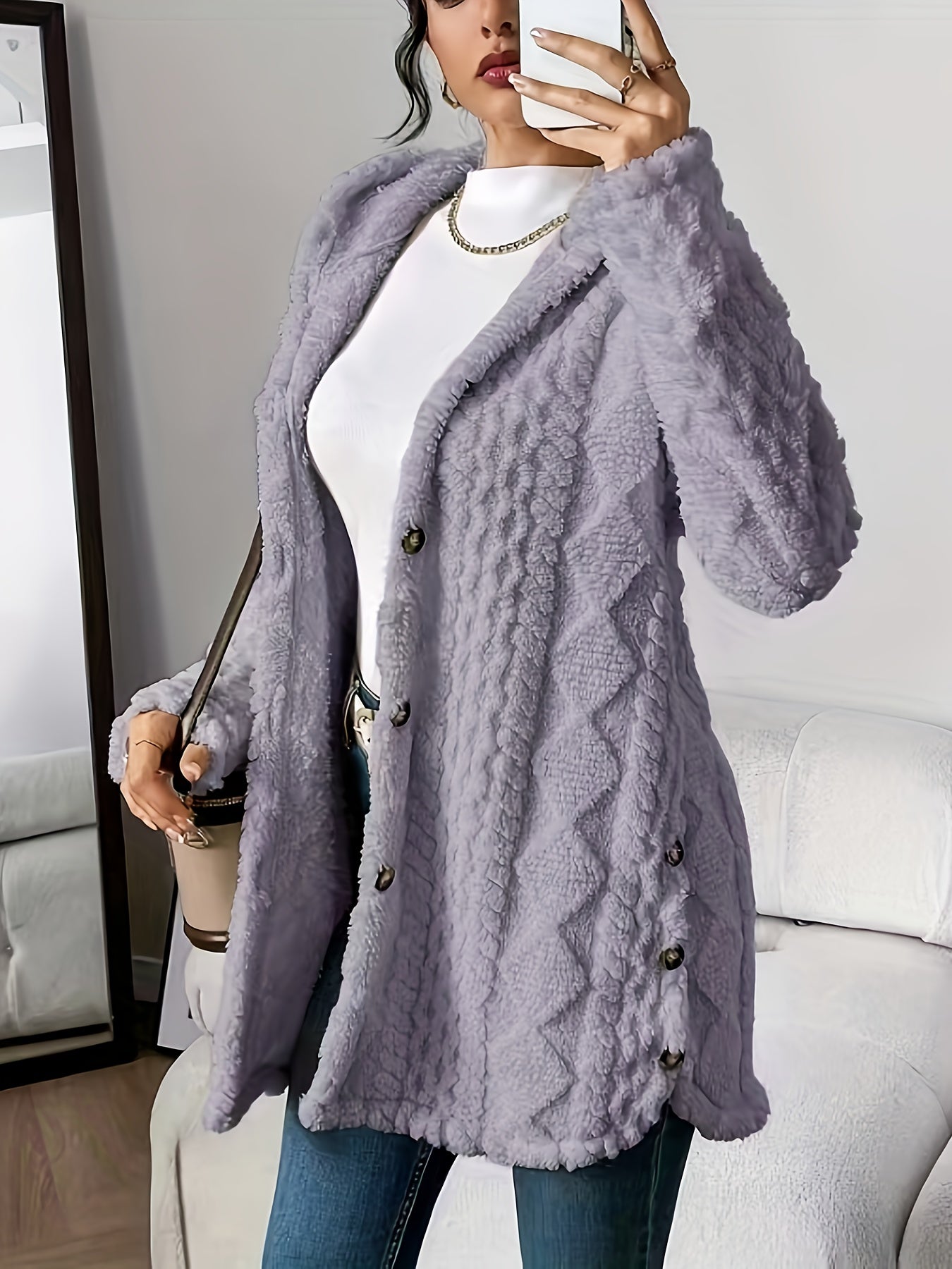 Fleur™ | Plüsch-Doppelstrickjacke, Eleganter Komfort