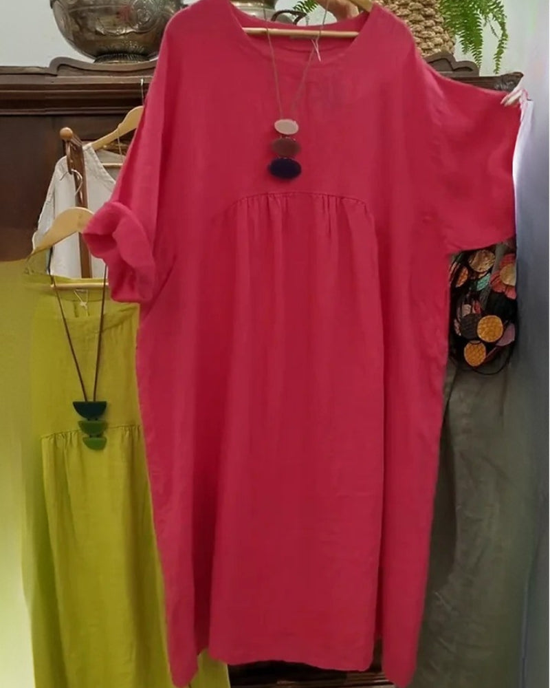 Mandira™ | Elegantes Kleid aus Baumwolle und Leinen