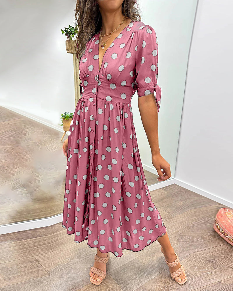 Naomi™ | Elegantes gepunktetes Kleid