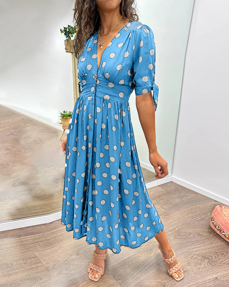 Naomi™ | Elegantes gepunktetes Kleid