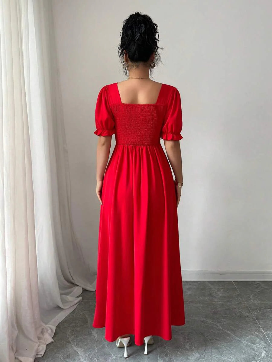 Feriza™ | Elegantes Kleid mit Quadrat-Ausschnitt