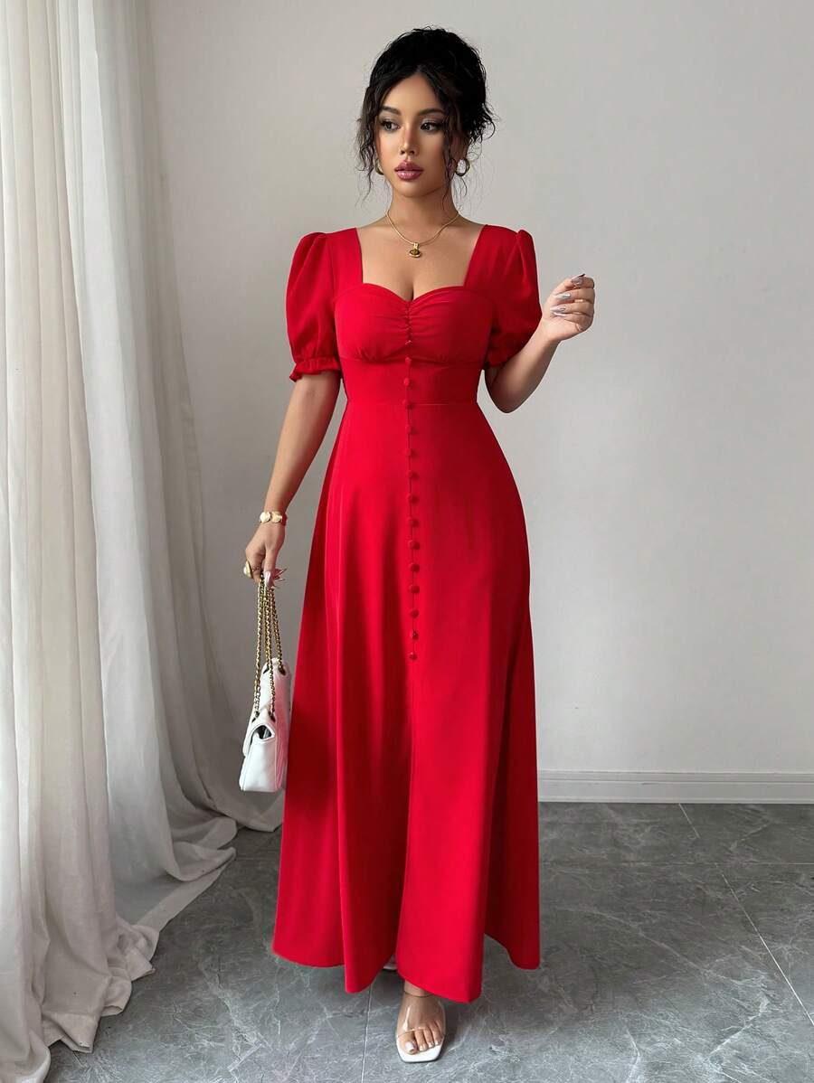 Feriza™ | Elegantes Kleid mit Quadrat-Ausschnitt