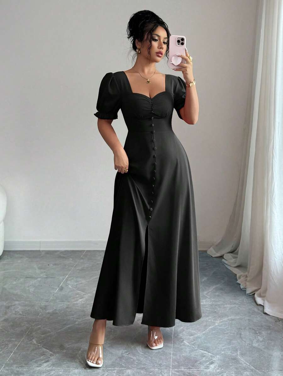 Feriza™ | Elegantes Kleid mit Quadrat-Ausschnitt