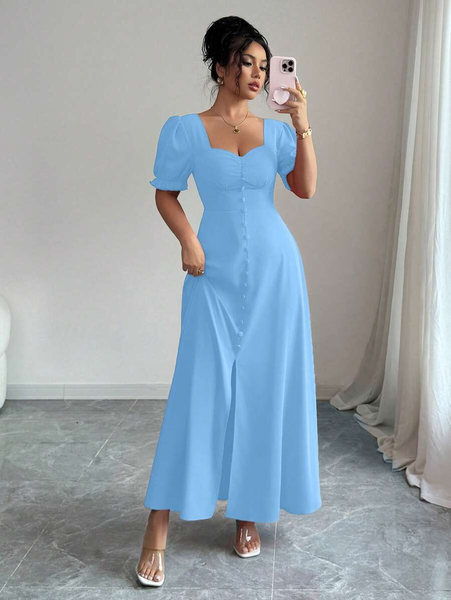 Feriza™ | Elegantes Kleid mit Quadrat-Ausschnitt