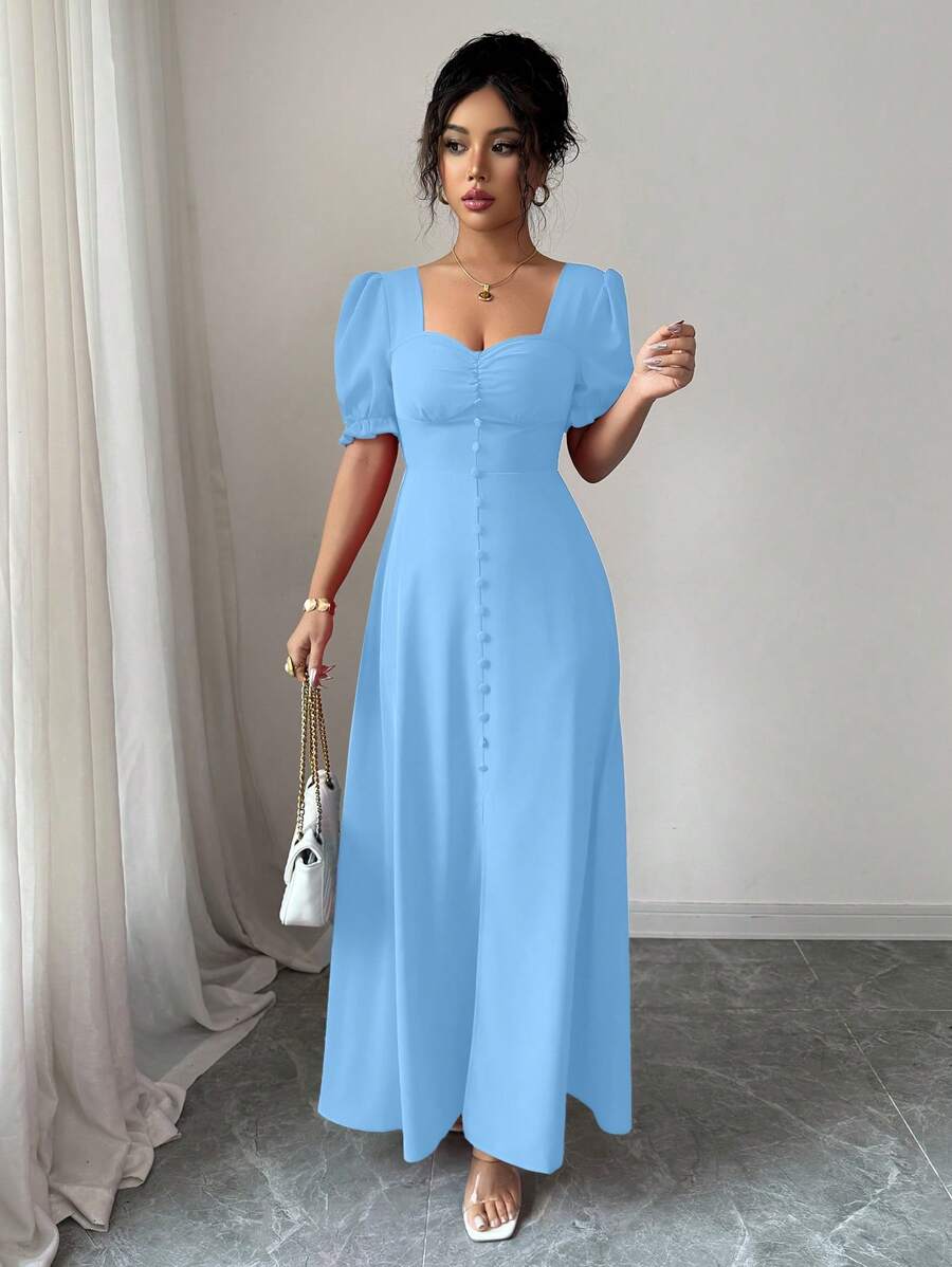 Feriza™ | Elegantes Kleid mit Quadrat-Ausschnitt