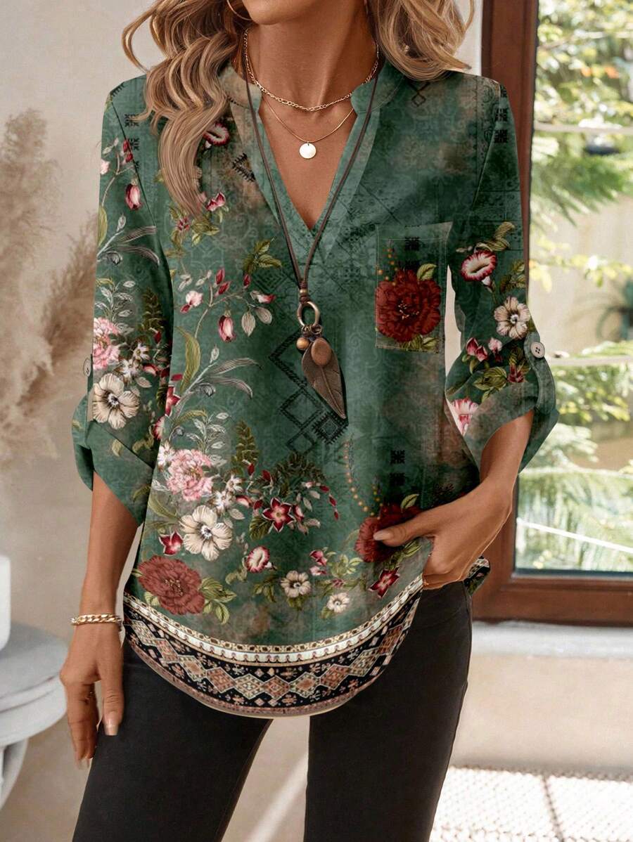 Emery™ | Elegante Blumenbluse