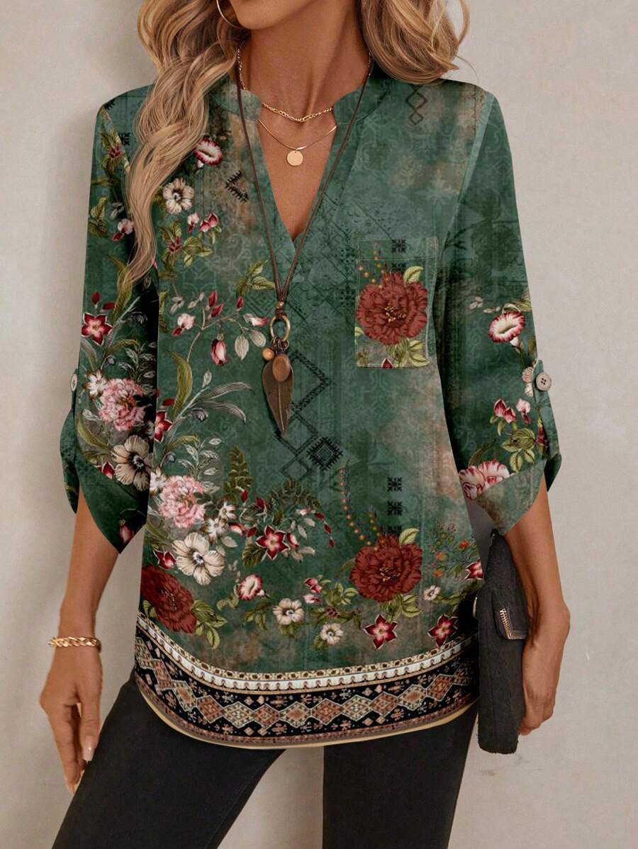 Emery™ | Elegante Blumenbluse