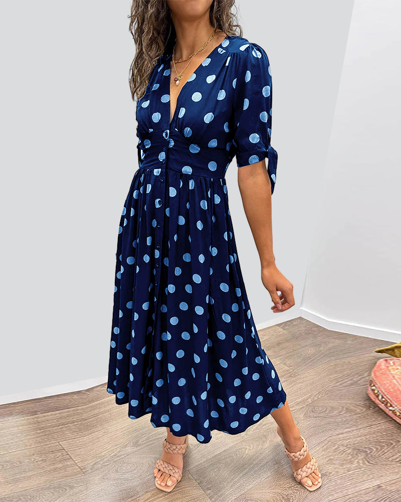 Naomi™ | Elegantes gepunktetes Kleid