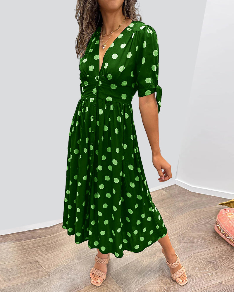 Naomi™ | Elegantes gepunktetes Kleid