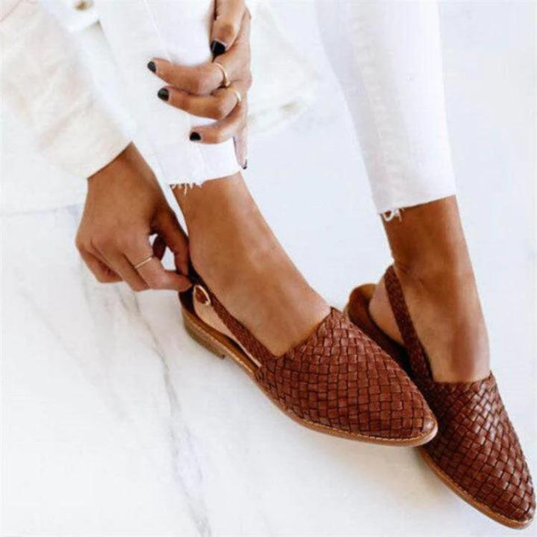Tiana™ | Elegante Ballerinas aus geflochtenem Leder