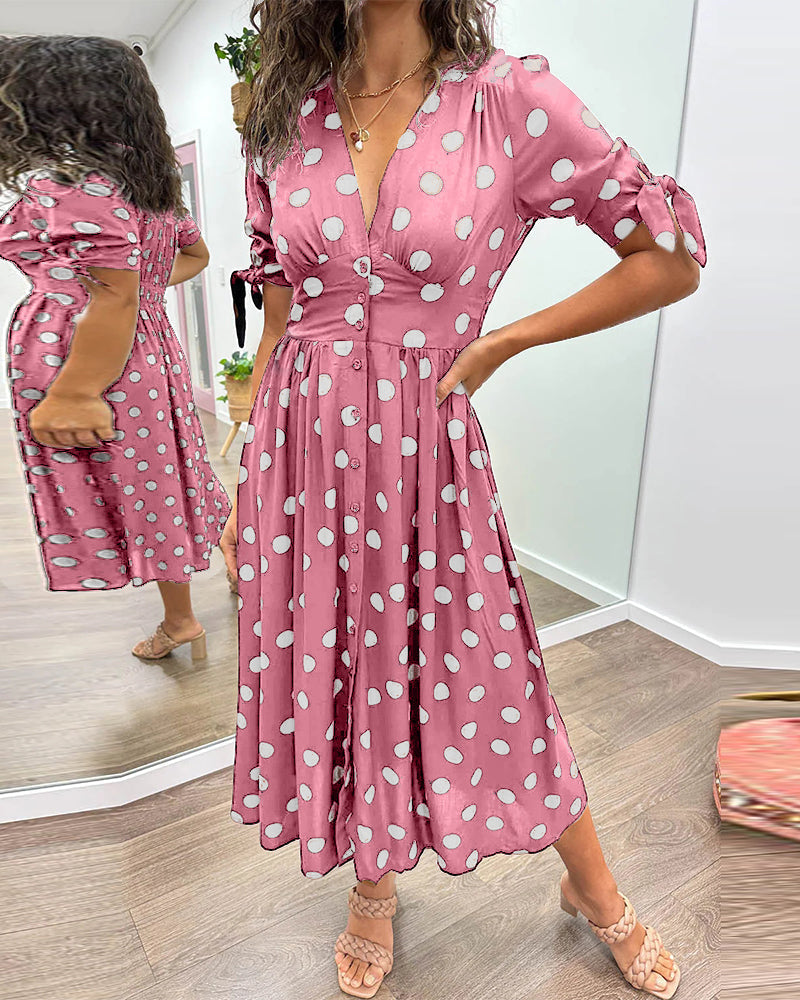 Naomi™ | Elegantes gepunktetes Kleid