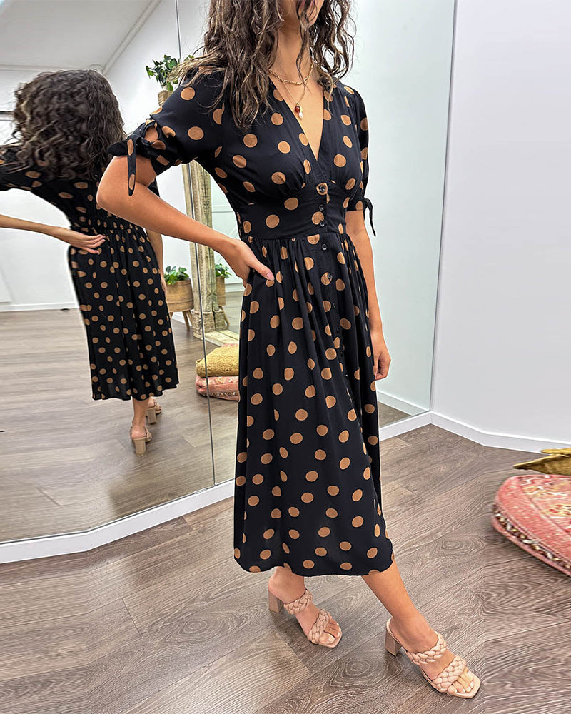Naomi™ | Elegantes gepunktetes Kleid