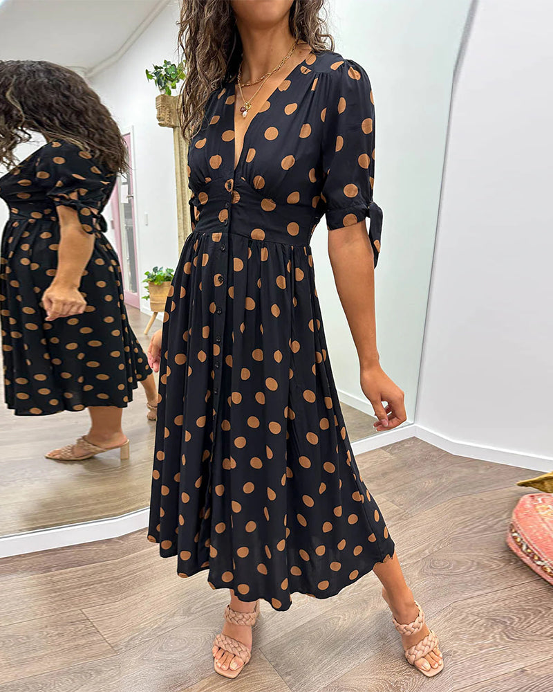 Naomi™ | Elegantes gepunktetes Kleid