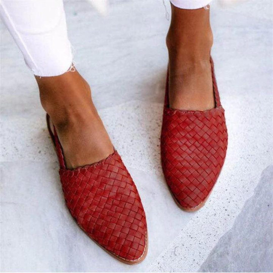 Tiana™ | Elegante Ballerinas aus geflochtenem Leder