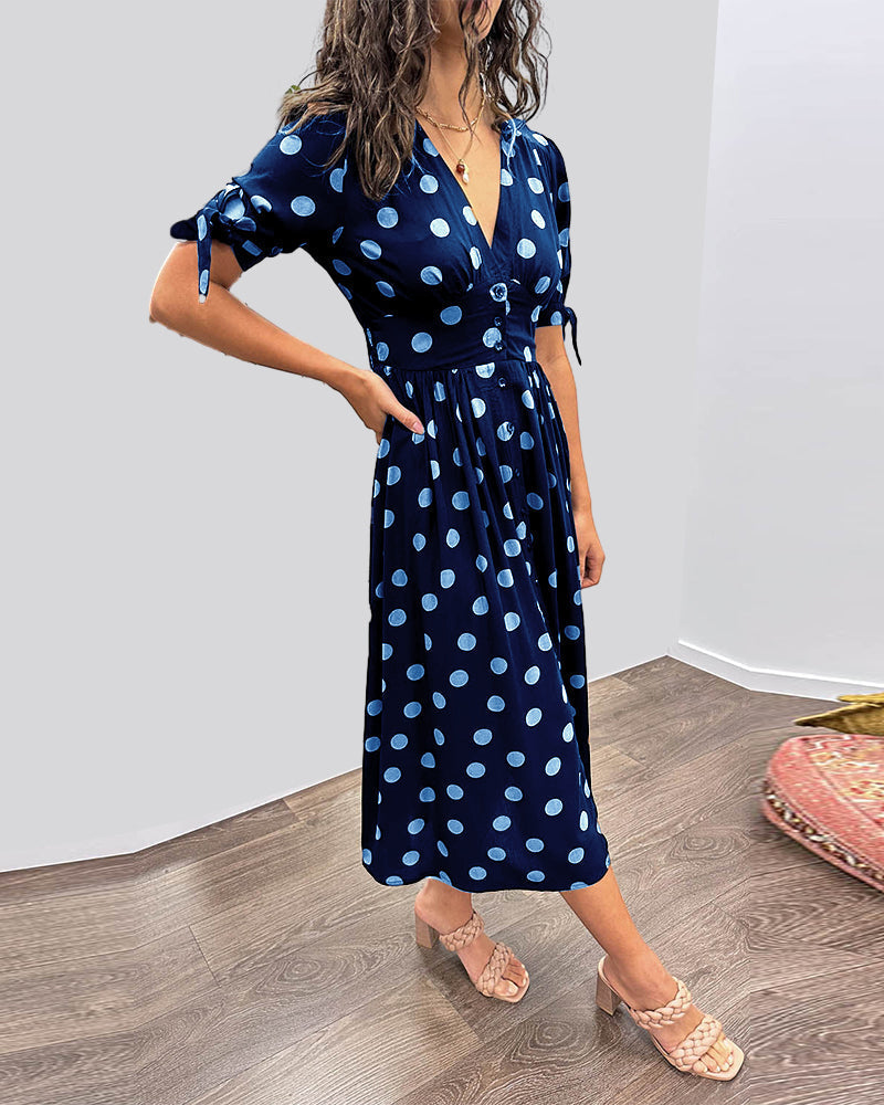 Naomi™ | Elegantes gepunktetes Kleid