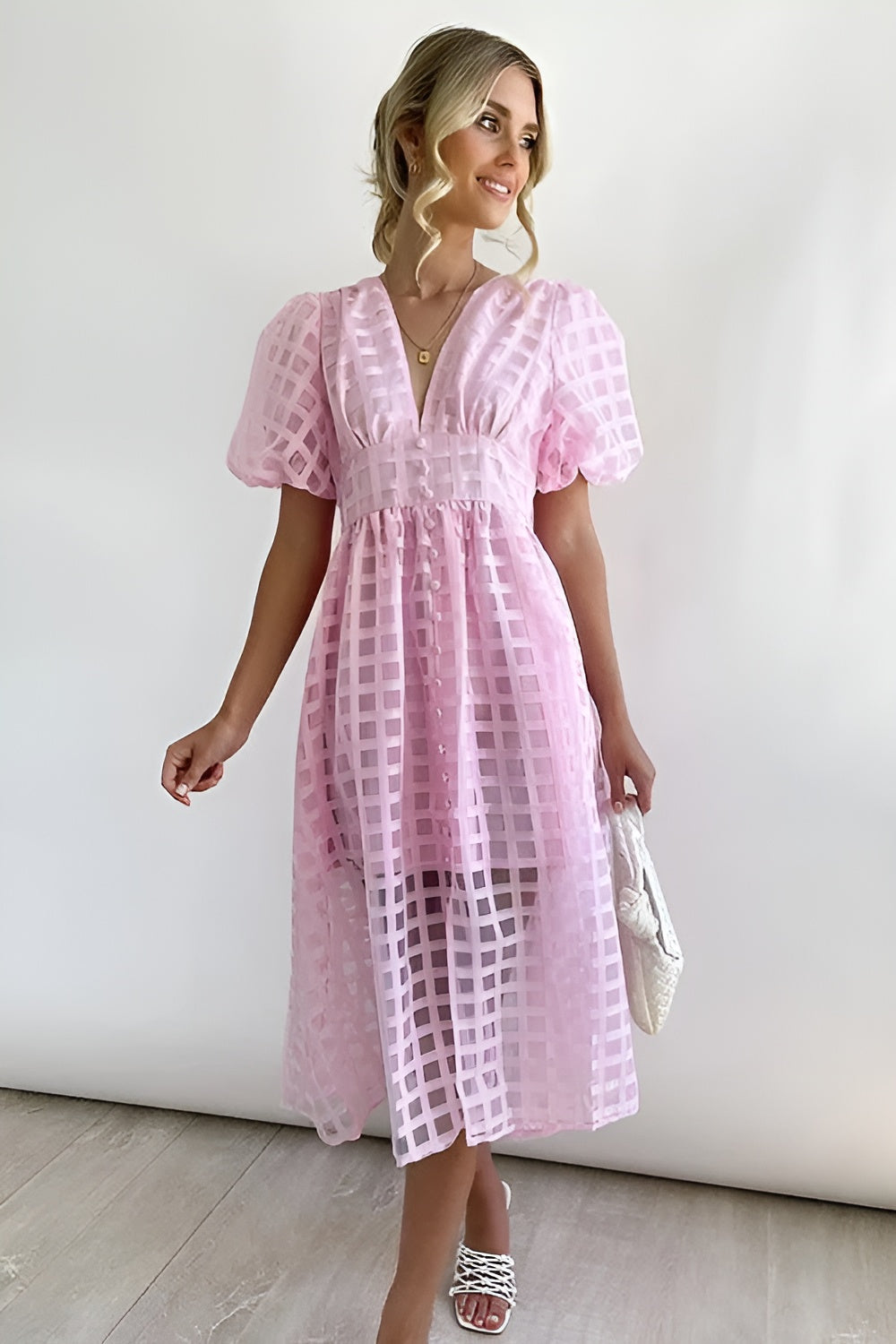 Élina™ | Elegantes Midi Kleid mit grafischem Design