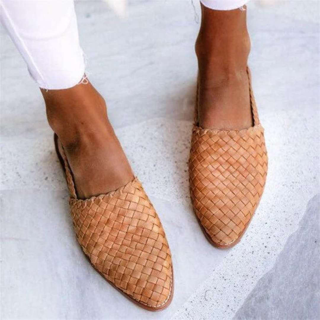 Tiana™ | Elegante Ballerinas aus geflochtenem Leder
