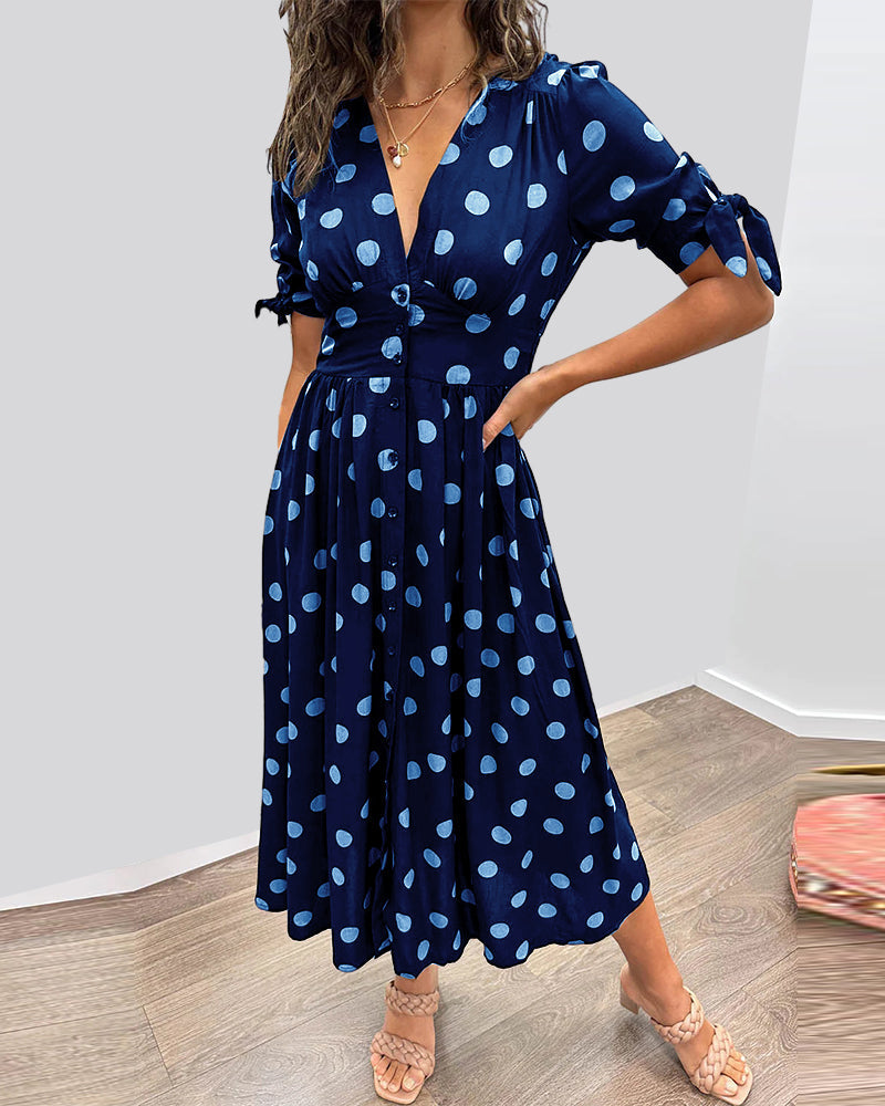 Naomi™ | Elegantes gepunktetes Kleid
