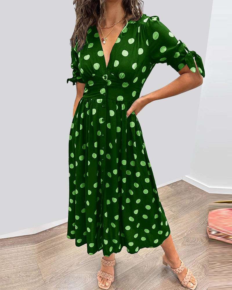 Naomi™ | Elegantes gepunktetes Kleid