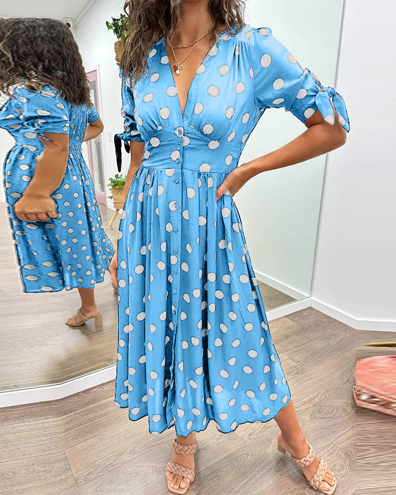 Naomi™ | Elegantes gepunktetes Kleid