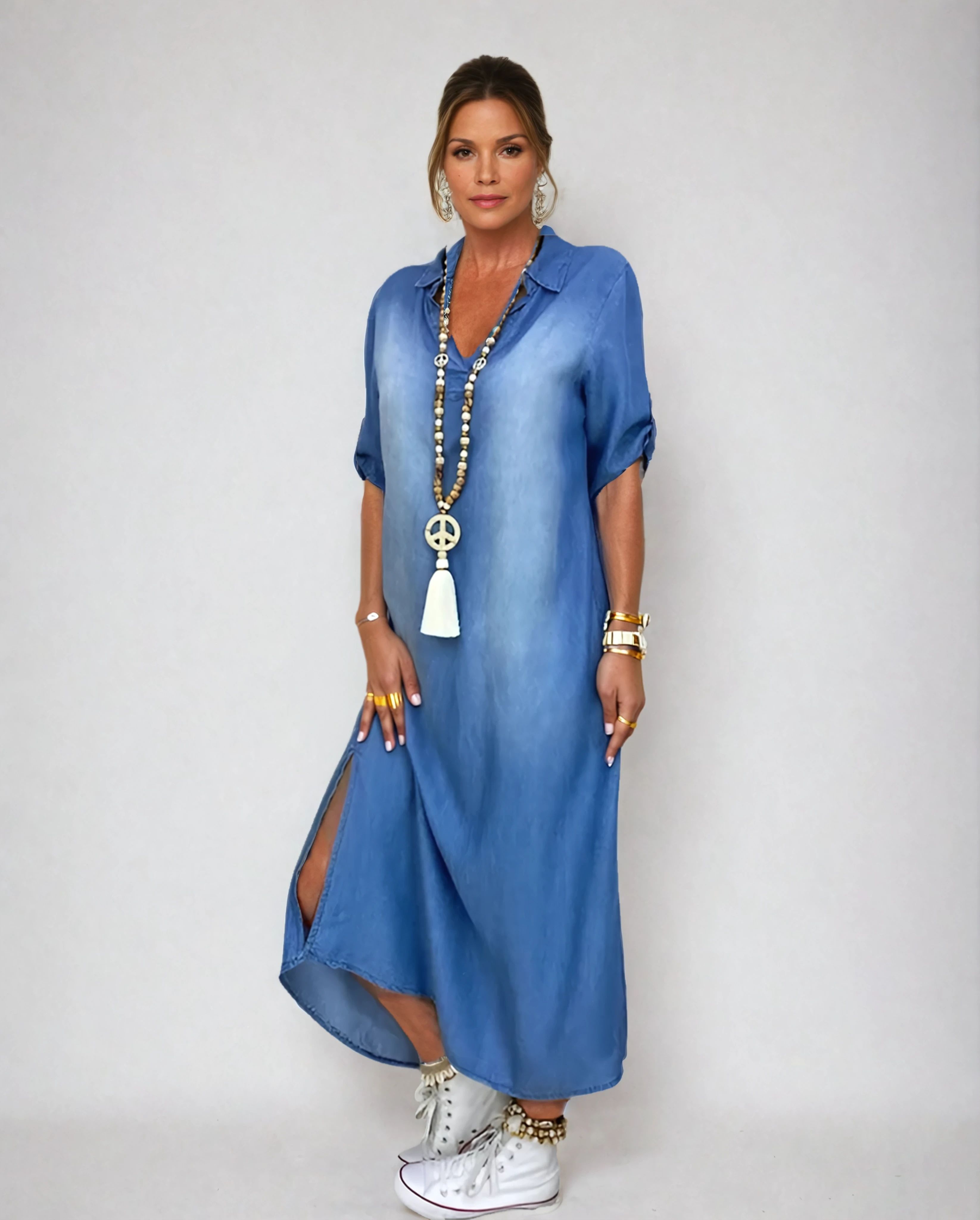 Amira™ | Lässiges Denim-Maxikleid