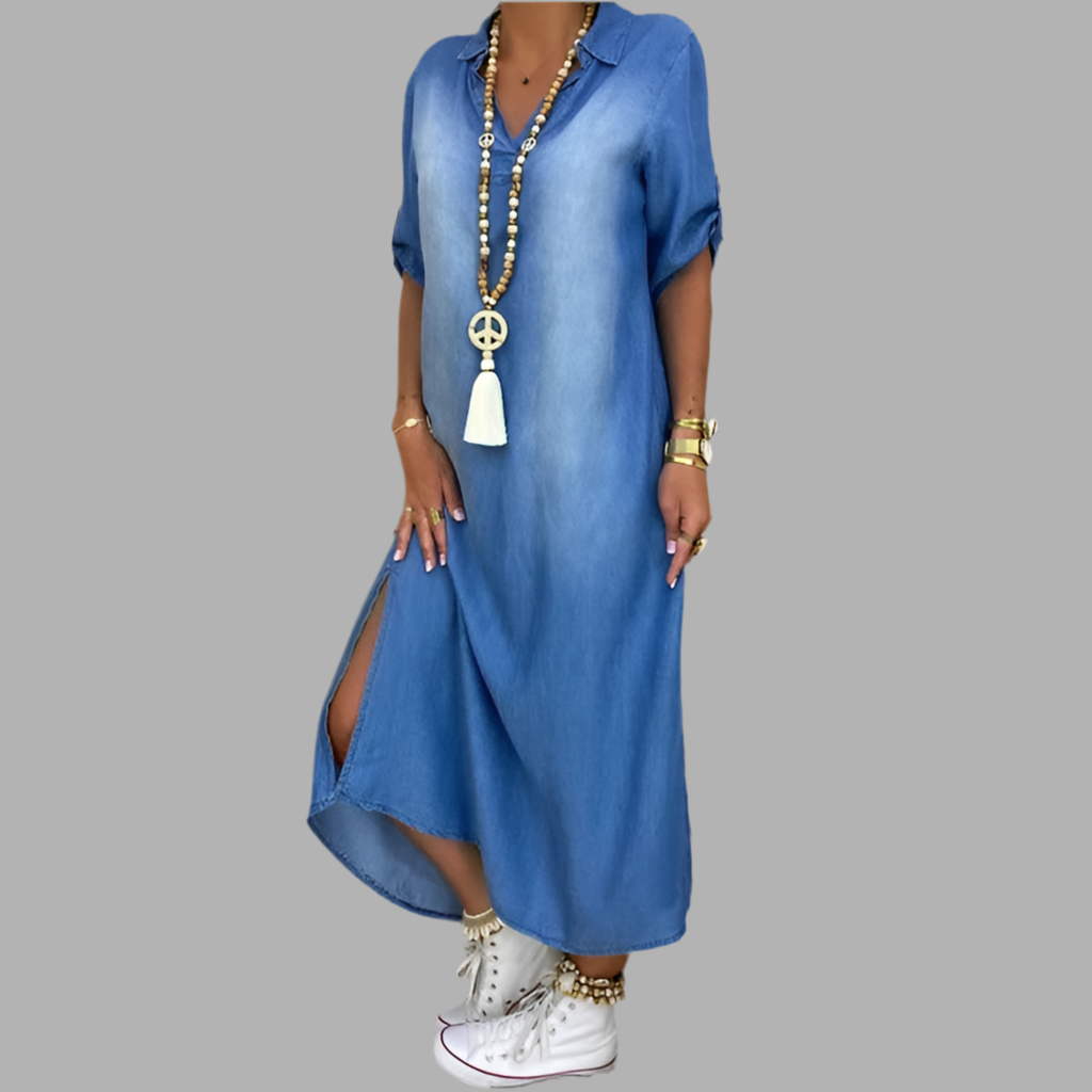 Amira™ | Lässiges Denim-Maxikleid