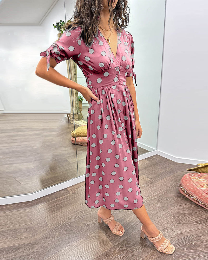 Naomi™ | Elegantes gepunktetes Kleid