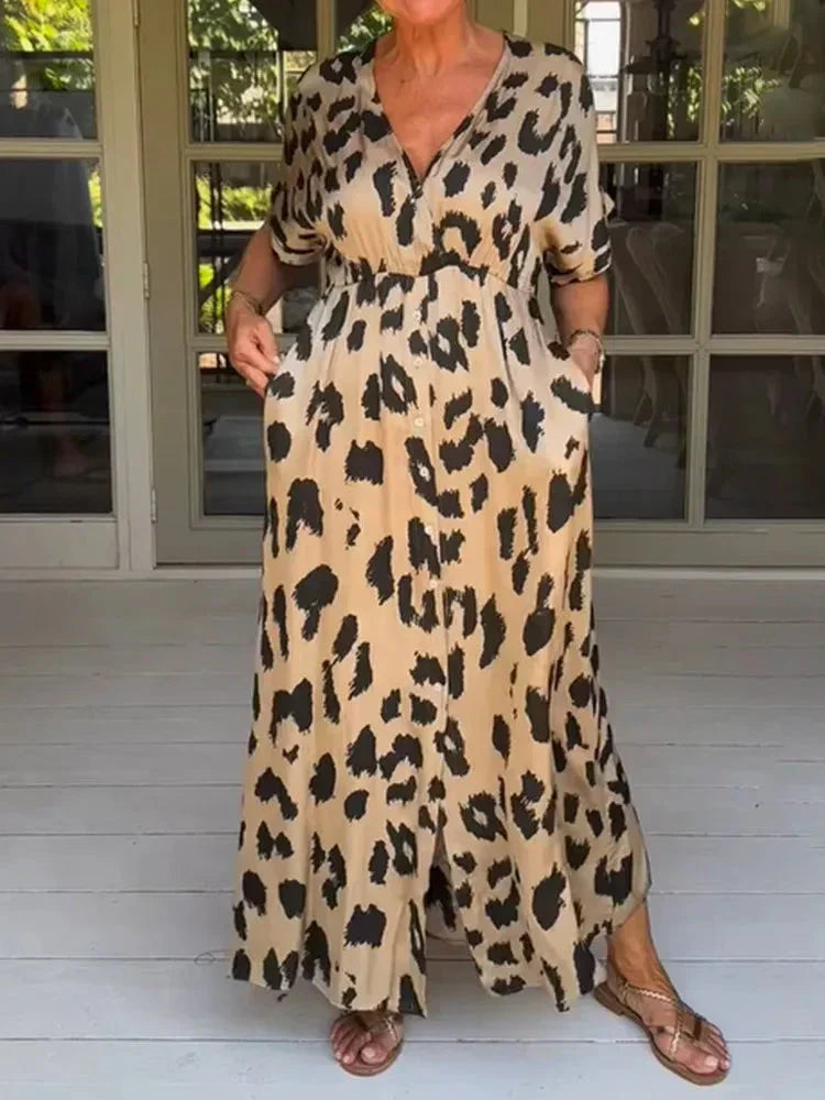 Janice™ | Maxikleid mit Leopardenmuster