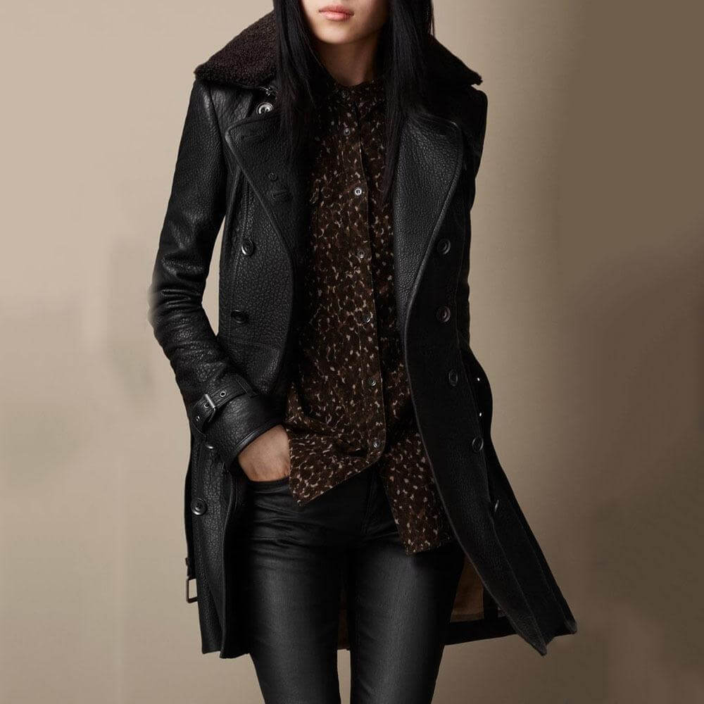 Kate™ | Luxuriöser Leder-Mantel