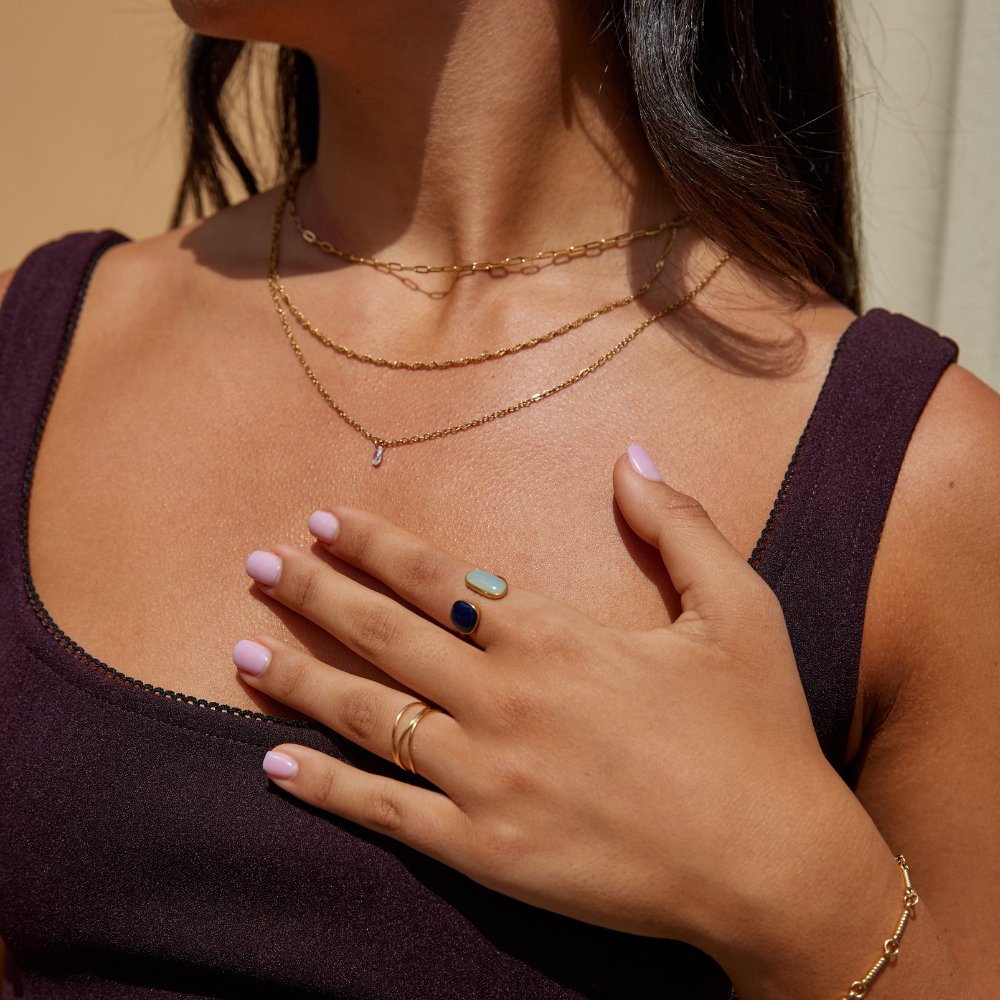 Ava™ | Eleganter Wickelring mit Aquamarin