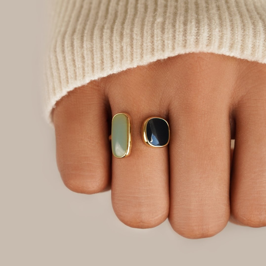 Ava™ | Eleganter Wickelring mit Aquamarin