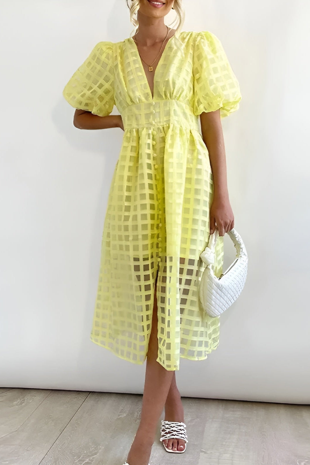 Élina™ | Elegantes Midi Kleid mit grafischem Design