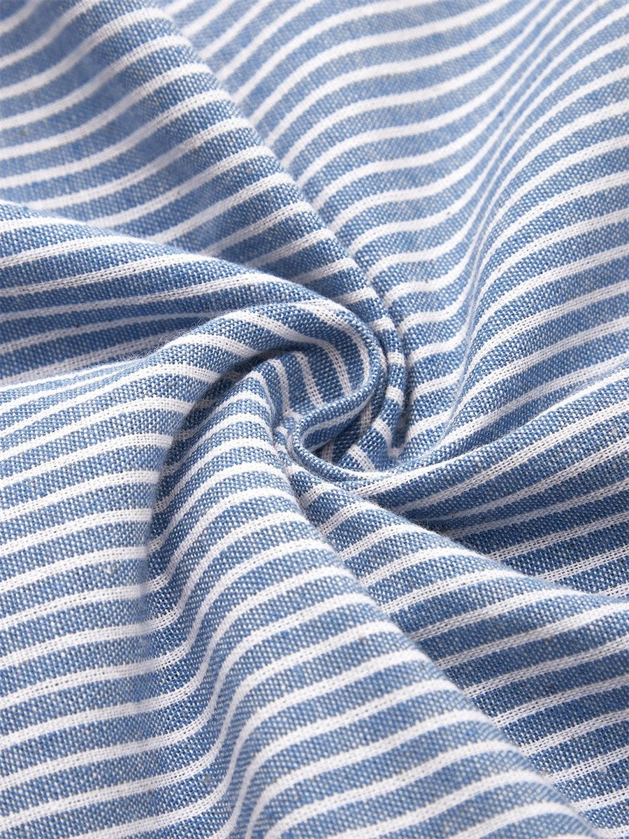 Lemoine™ | Elegantes Midi-Kleid aus gestreiftem Baumwollstoff
