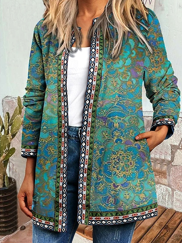 Livia™ | Vintage Casual Blume Bedruckte Jacke