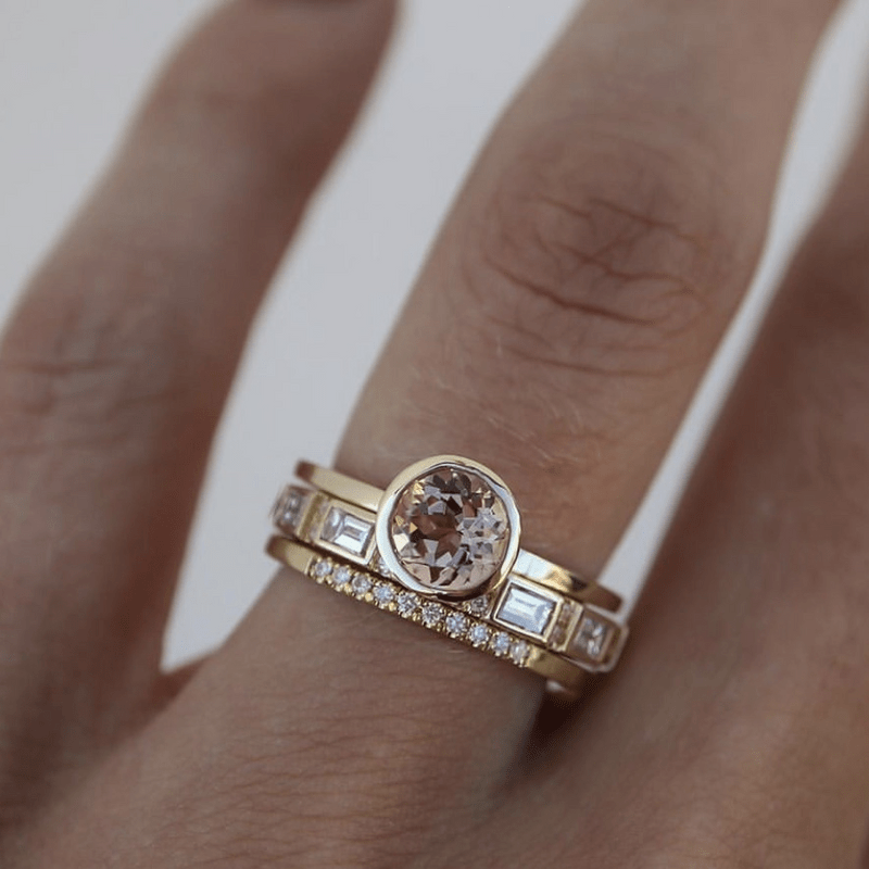 Clara™ | Eleganter Ring aus goldenem Kristall